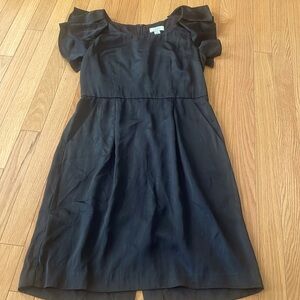 Loft black ruffle-sleeve dress